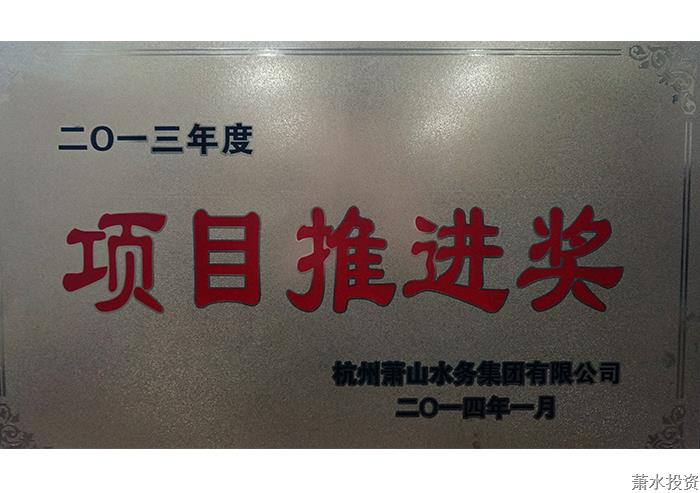 一三年度项目推进奖-公司声誉-杭州萧山水务投资生长有限公司