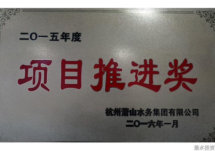 一五年度项目推进奖-公司声誉-杭州萧山水务投资生长有限公司